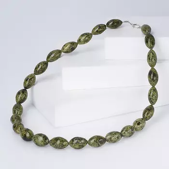 Бусы змеевик (биж. сплав) 50 см