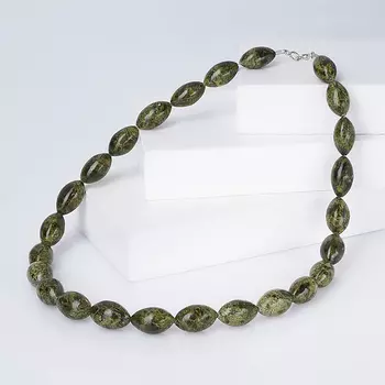 Бусы змеевик (биж. сплав) 51 см