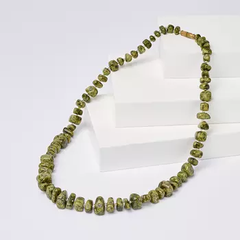 Бусы змеевик (биж. сплав) 51 см