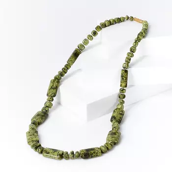 Бусы змеевик (биж. сплав) длинные 62 см