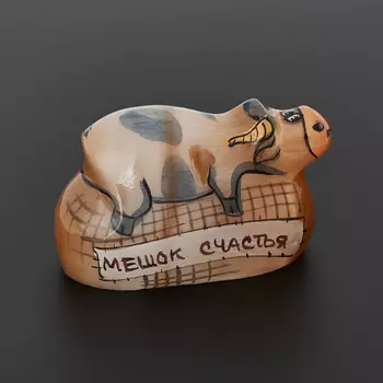 Бык на мешке Счастья селенит 6-6,5 см