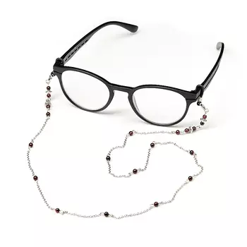 Цепь для очков гранат альмандин (биж. сплав, сталь хир.)