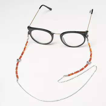 Цепь для очков сердолик (биж. сплав, сталь хир.) огранка