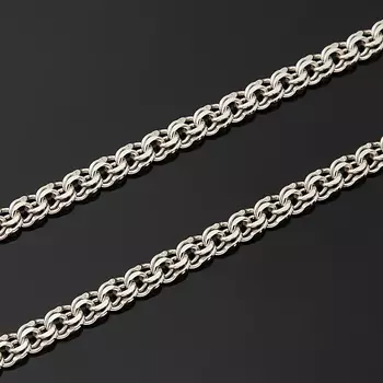 Цепь полновесная бисмарк 55 см (серебро 925 пр. родир. бел.)