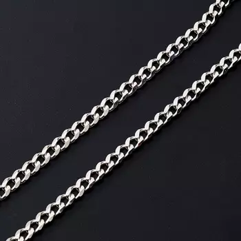 Цепь полновесная панцирь 65 см (серебро 925 пр. родир. бел.)