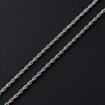 Цепь (серебро 925 пр. родир. бел.) полновесная трипла кордино 65 см