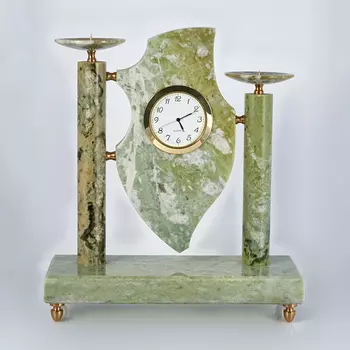 Часы с подсвечником офиокальцит 7х20х24 см