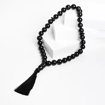 Четки агат черный 12 мм (33 бусины)