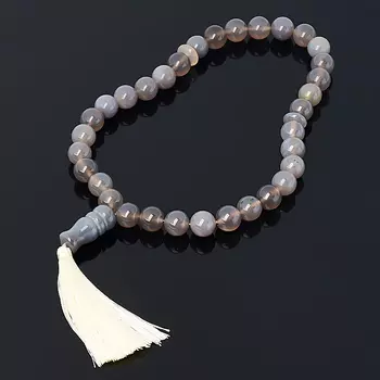 Четки агат серый 12 мм (33 бусины)