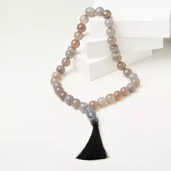 Четки агат серый 12 мм (33 бусины)