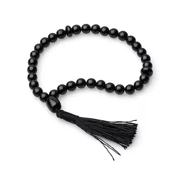 Четки гагат 7 мм (33 бусины)