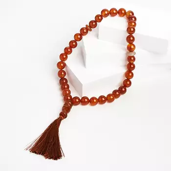 Четки сердолик 12 мм (33 бусины)