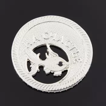 Денежный талисман сапфир (серебро 925 пр. родир. бел.) (монета)