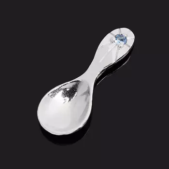 Денежный талисман сапфир (серебро 925 пр. родир. бел.) (ложка-загребушка)