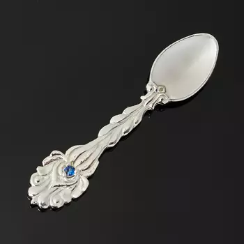 Денежный талисман сапфир (серебро 925 пр. родир. бел.) (ложка-загребушка)