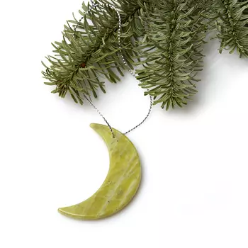 Елочная игрушка офиокальцит полумесяц 5 см