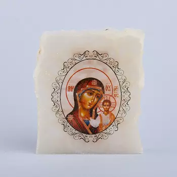 Изборажение Богоматерь Казанская с молитвой селенит 5-5,5 см