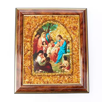 Изображение Благословление детей янтарь 14х17 см