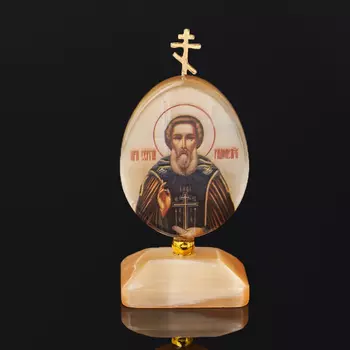Изображение селенит Сергий Радонежский с молитвой 9 см
