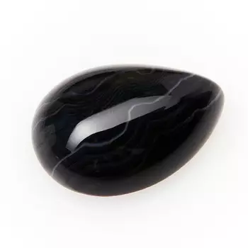 Кабошон агат черный 10*14 мм