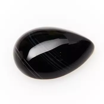 Кабошон агат черный 10*14 мм