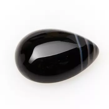 Кабошон агат черный 10*14 мм