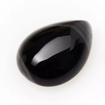 Кабошон агат черный 10*14 мм