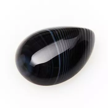 Кабошон агат черный 10*14 мм