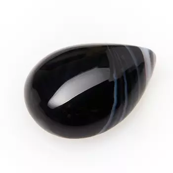 Кабошон агат черный 10*14 мм