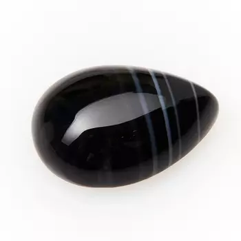 Кабошон агат черный 10*14 мм