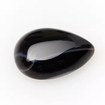 Кабошон агат черный 10*14 мм