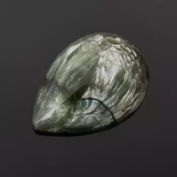 Кабошон клинохлор (серафинит) 12*17 мм