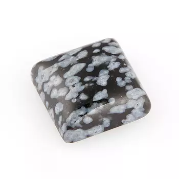 Кабошон обсидиан снежный 10*10 мм