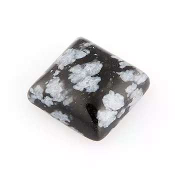 Кабошон обсидиан снежный 10*10 мм