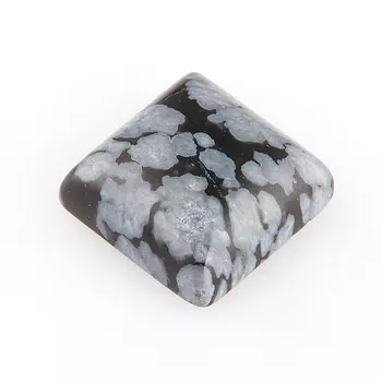 Кабошон обсидиан снежный 10*10 мм