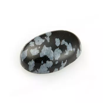 Кабошон обсидиан снежный 10*14 мм