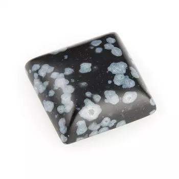 Кабошон обсидиан снежный 12*12 мм