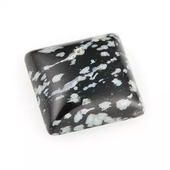 Кабошон обсидиан снежный 12*12 мм