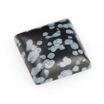 Кабошон обсидиан снежный 12*12 мм