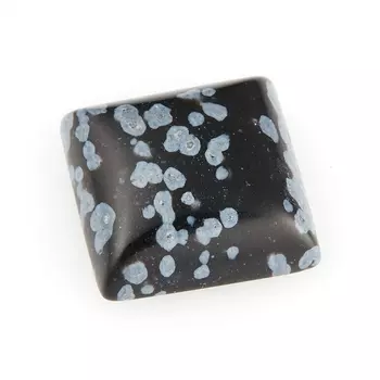 Кабошон обсидиан снежный 12*12 мм