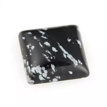 Кабошон обсидиан снежный 12*12 мм