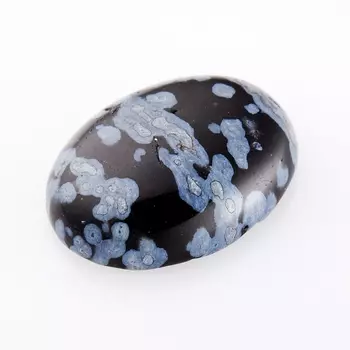 Кабошон обсидиан снежный 12*16 мм