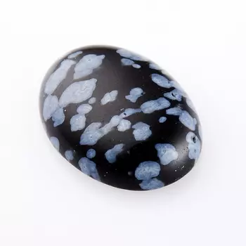 Кабошон обсидиан снежный 12*16 мм