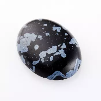 Кабошон обсидиан снежный 12*16 мм