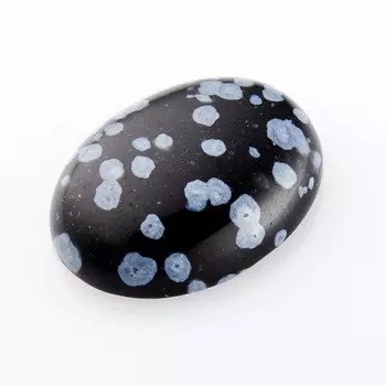 Кабошон обсидиан снежный 12*16 мм