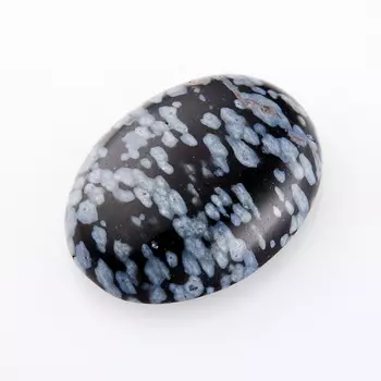 Кабошон обсидиан снежный 12*16 мм