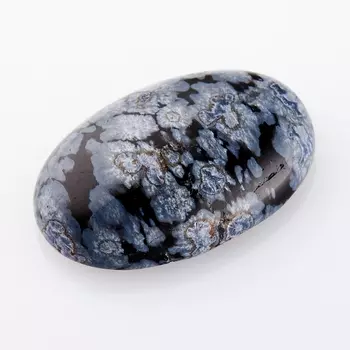 Кабошон обсидиан снежный 12*18 мм