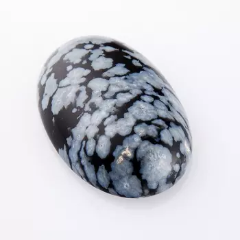 Кабошон обсидиан снежный 12*18 мм