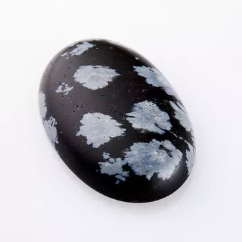 Кабошон обсидиан снежный 12*18 мм