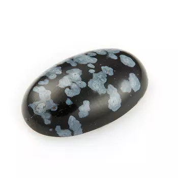 Кабошон обсидиан снежный 12*18 мм